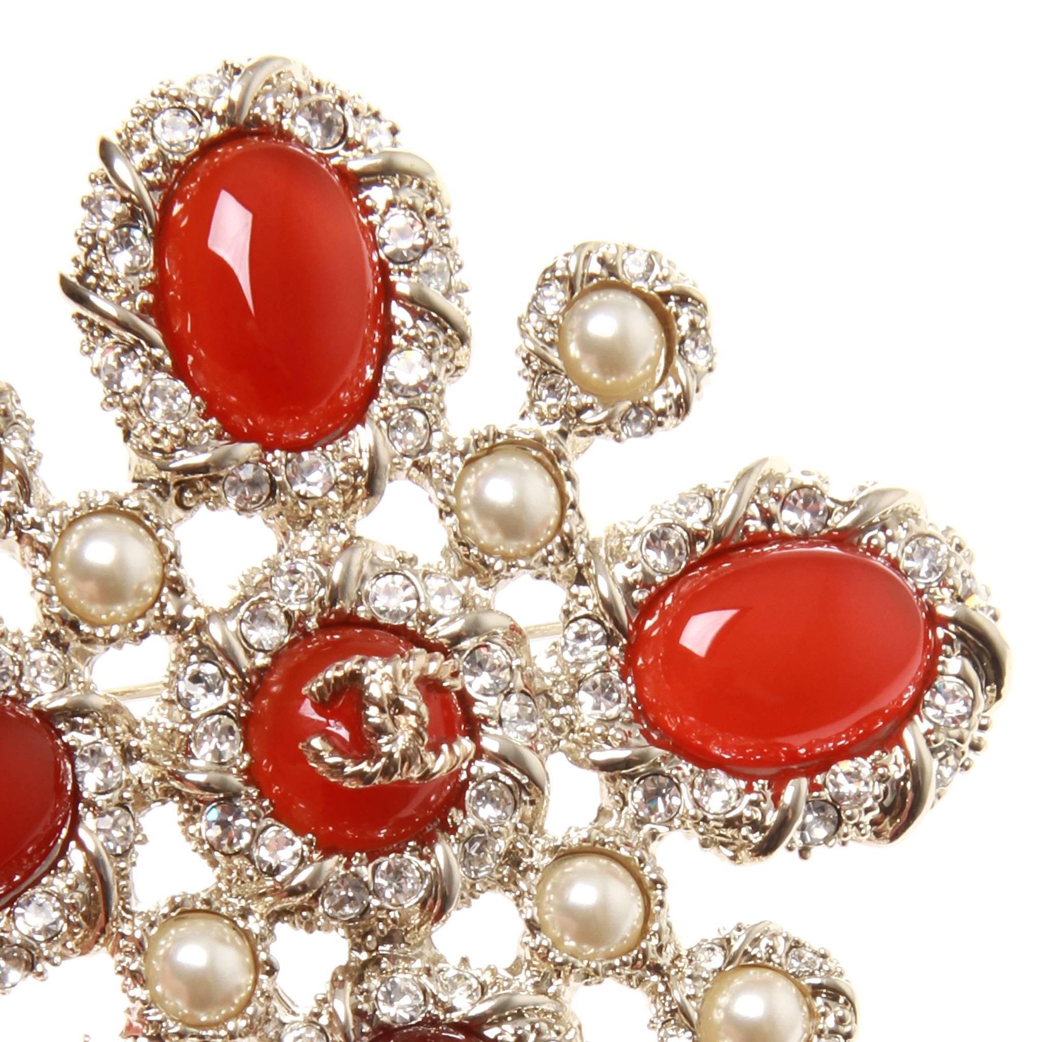 Chanel CC Carnelian Brooch Fall 2012 In Excellent Condition In Melbourne, Victoria