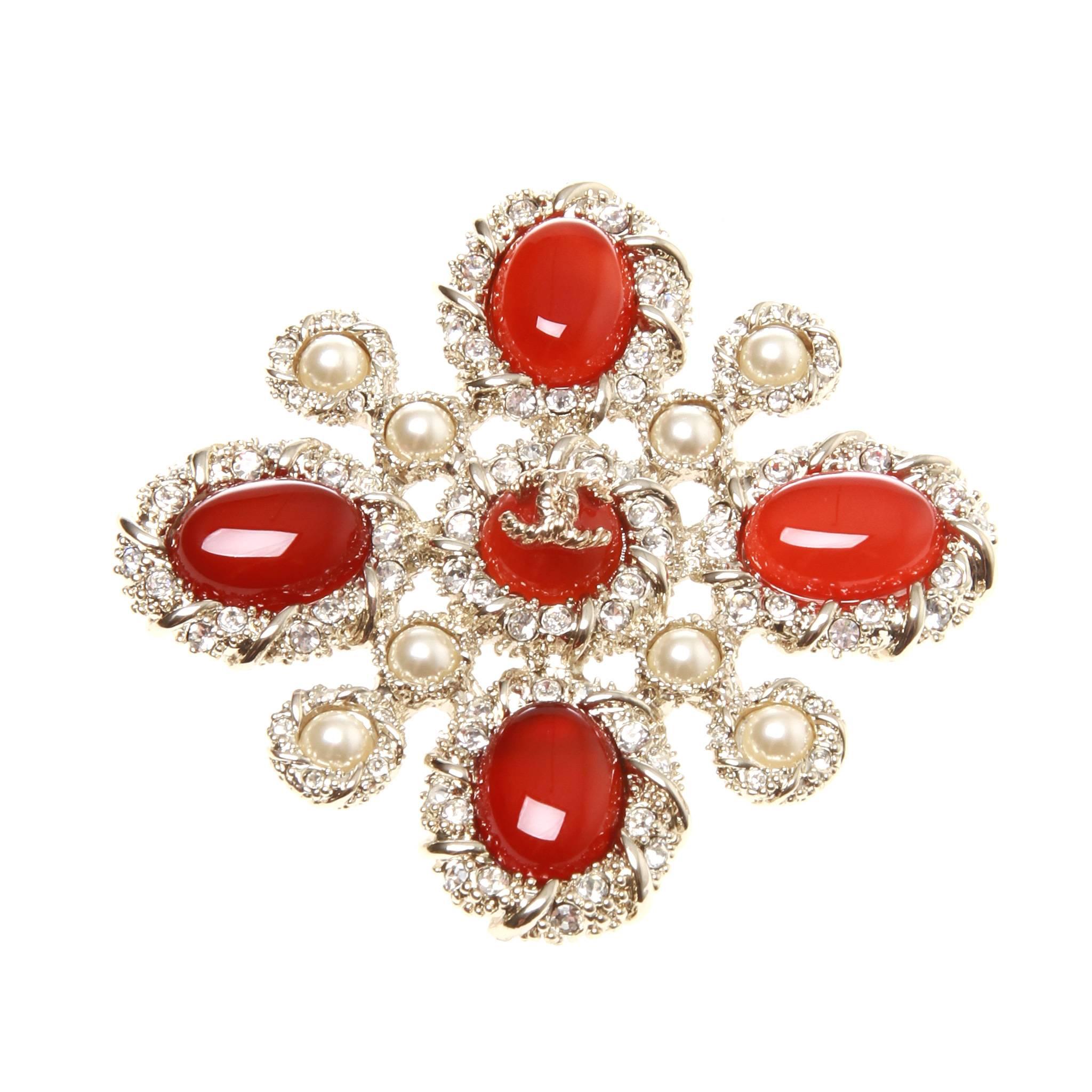 Chanel CC Carnelian Brooch Fall 2012