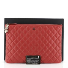 Chanel CC Casino O Case Clutch Quilted Lambskin Large