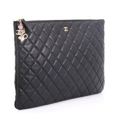 Chanel CC Casino O Case Clutch Quilted Lambskin Large