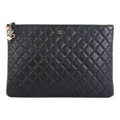 Chanel CC Casino O Case Clutch Quilted Lambskin Large