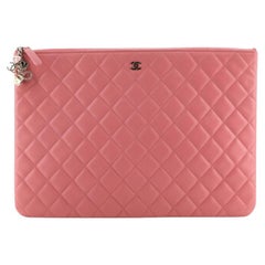 Chanel CC Casino O Case Clutch Quilted Lambskin Large