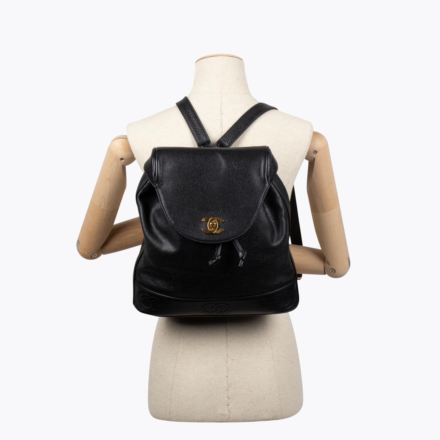 Chanel CC Caviar Backpack For Sale 2