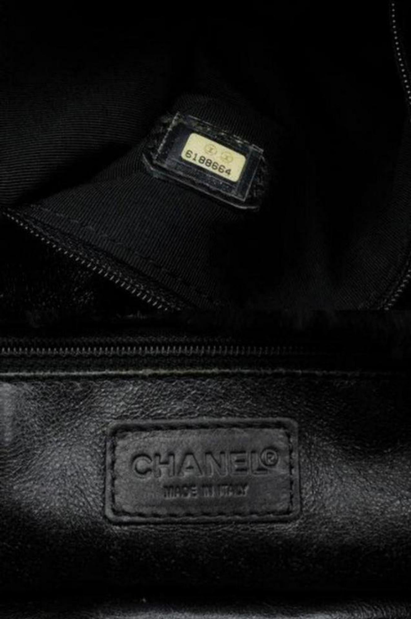 Chanel Cc Chain 221607 Tote Black Rabbit Fur Satchel For Sale 7