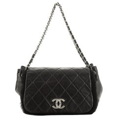 Chanel CC Chain Accordion Flap Bag Quilted Lambskin With Fur Small 