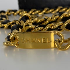 CHANEL CC Chain Belt Gold Metal and Leather Circa 1990