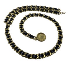 CHANEL CC Chain Belt Gold Metal and Leather Fall 1994 Collection