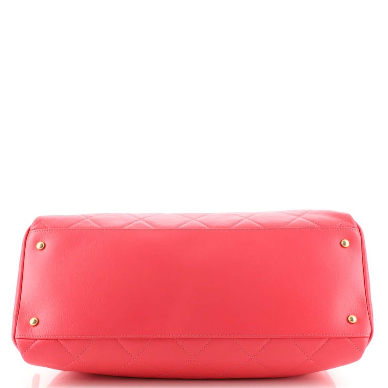 Chanel CC Chain Bowling Bag Quilted Lambskin Medium For Sale at 1stDibs