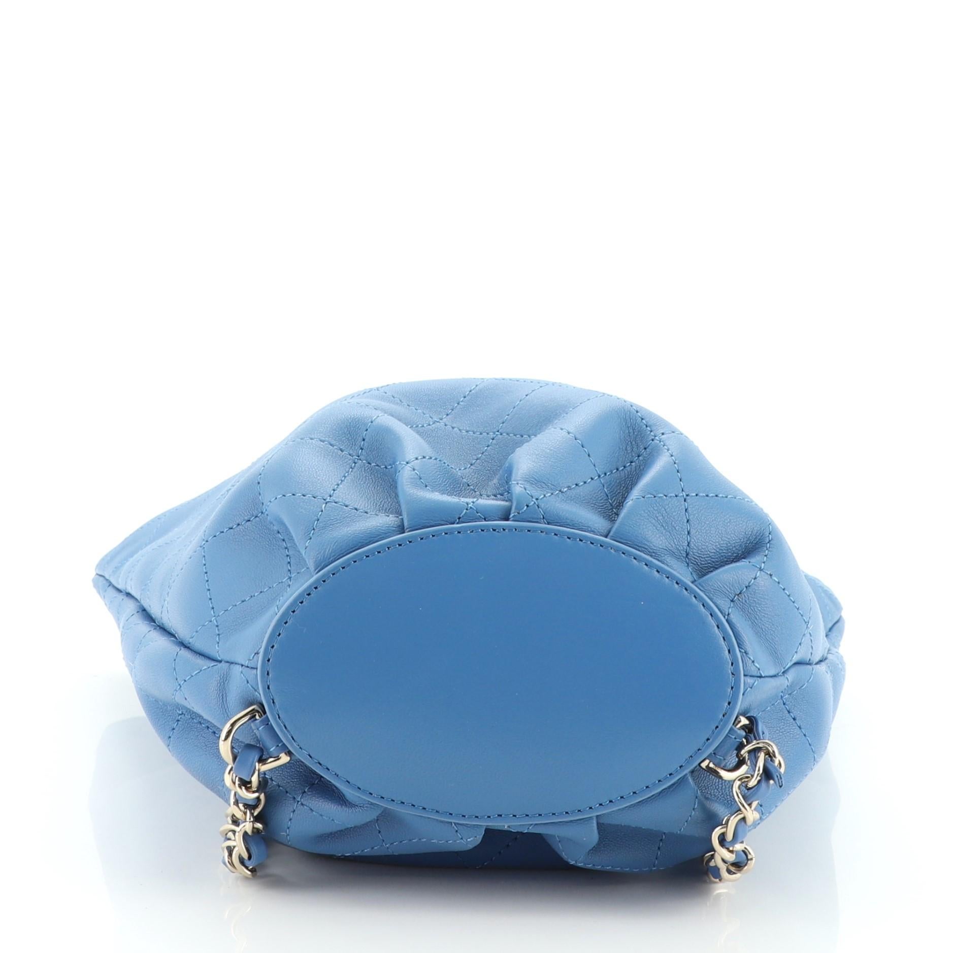Women's or Men's Chanel CC Chain Bucket Backpack Stitched Calfskin