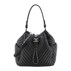 Chanel Chevron Drawstring Bucket Bag - Black Bucket Bags, Handbags -  CHA965401
