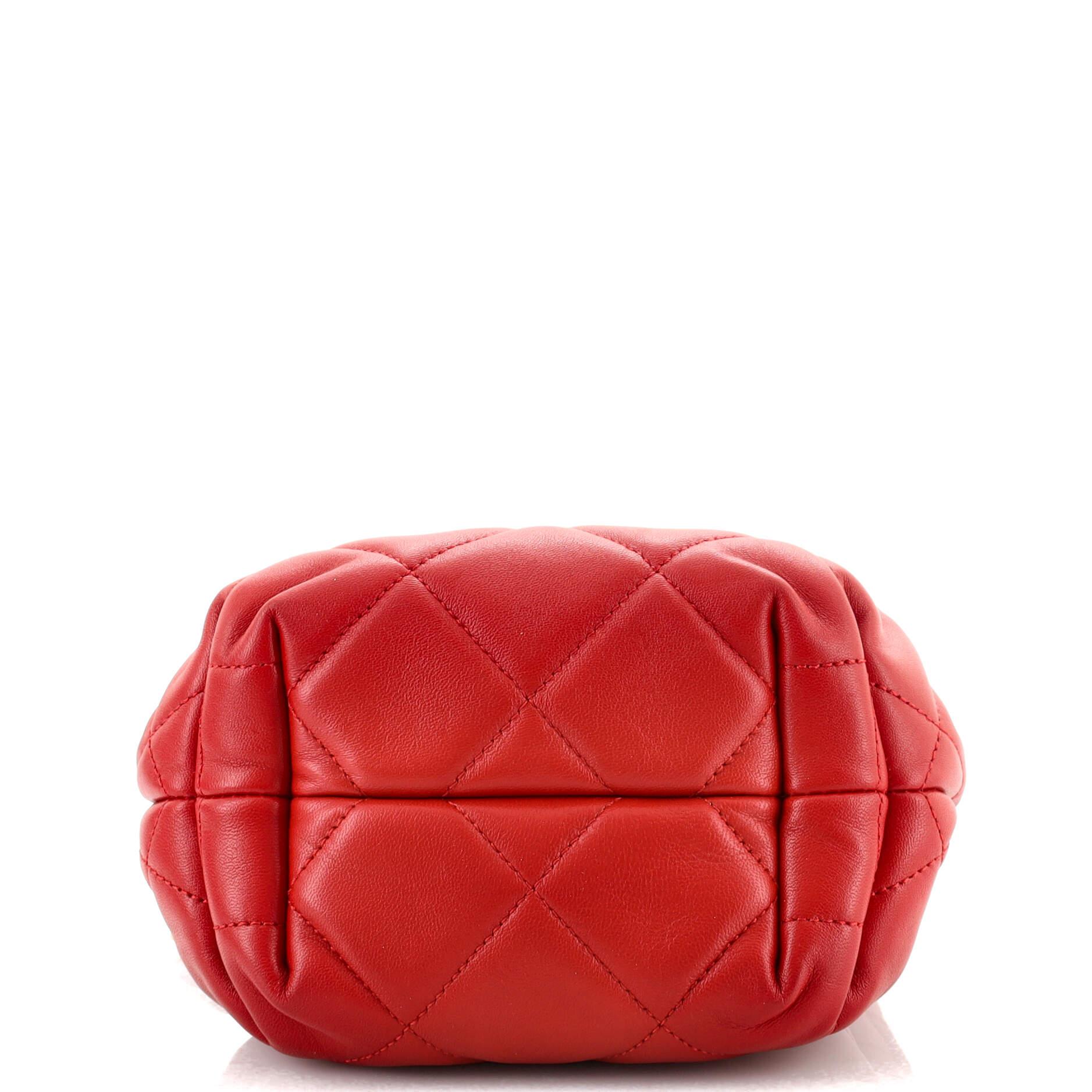 red chanel bucket bag