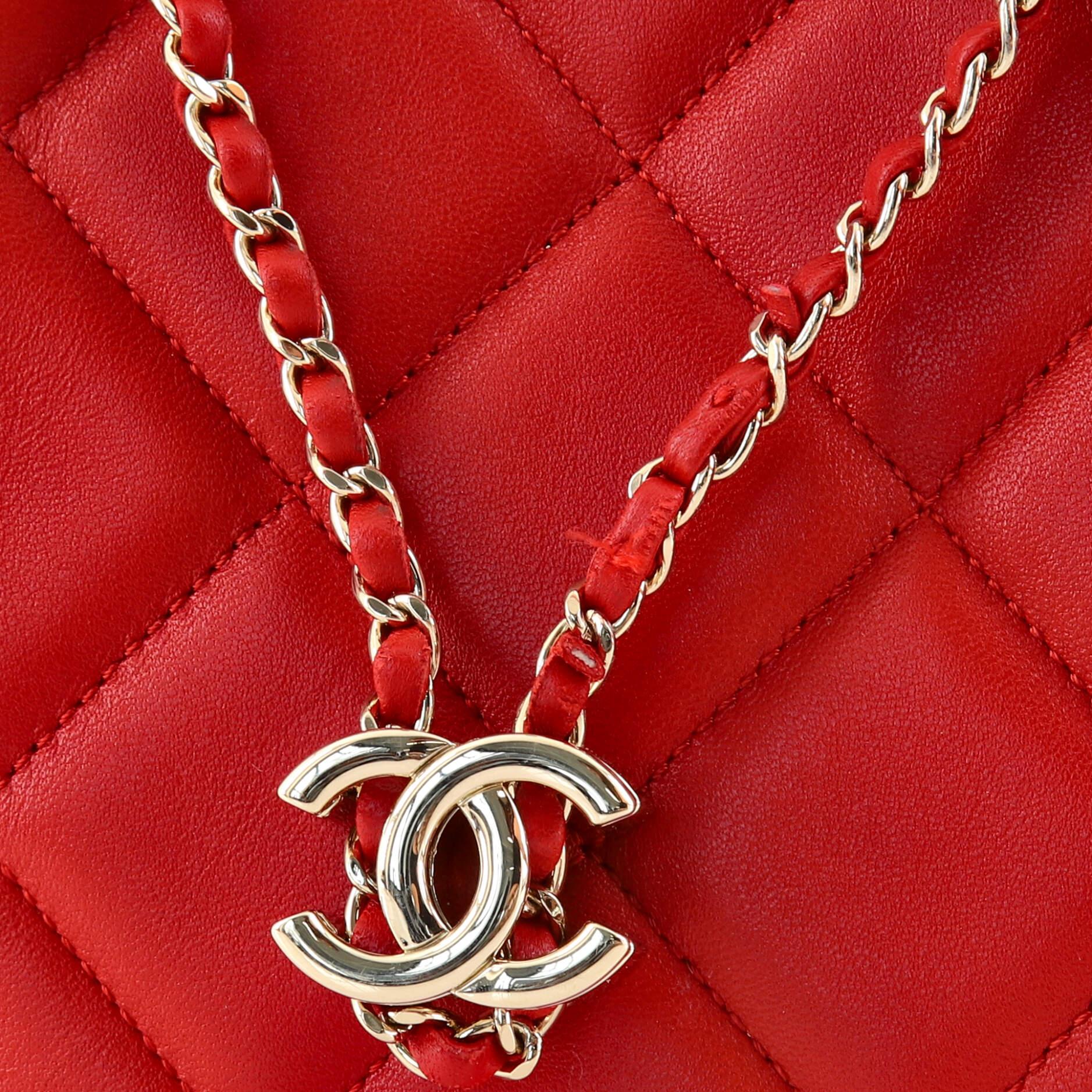 Chanel CC Chain Drawstring Bucket Bag Quilted Lambskin Mini 2