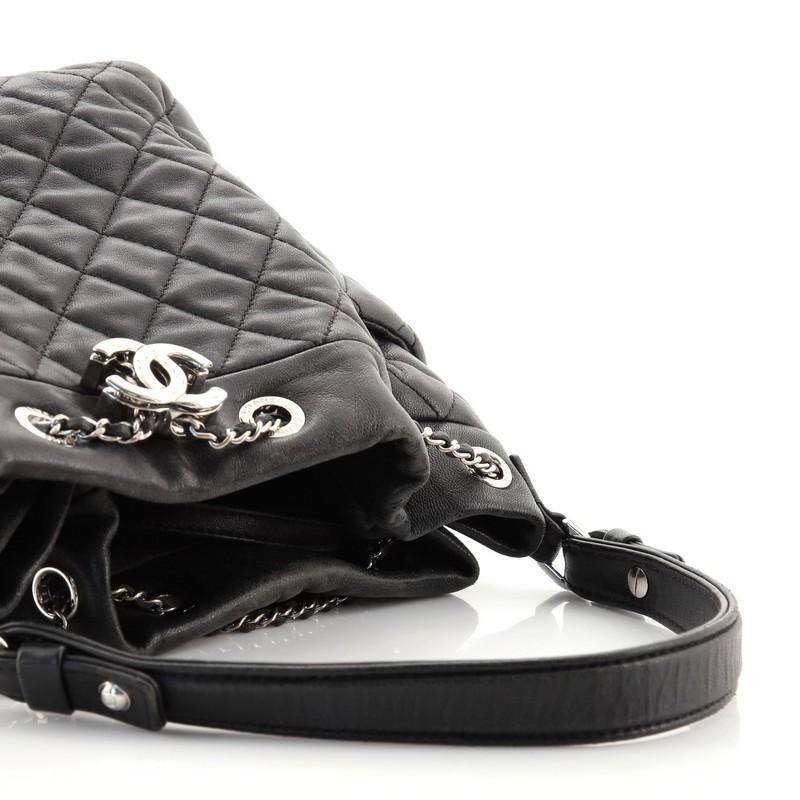 Chanel CC Chain Drawstring Bucket Bag Quilted Lambskin Small 3