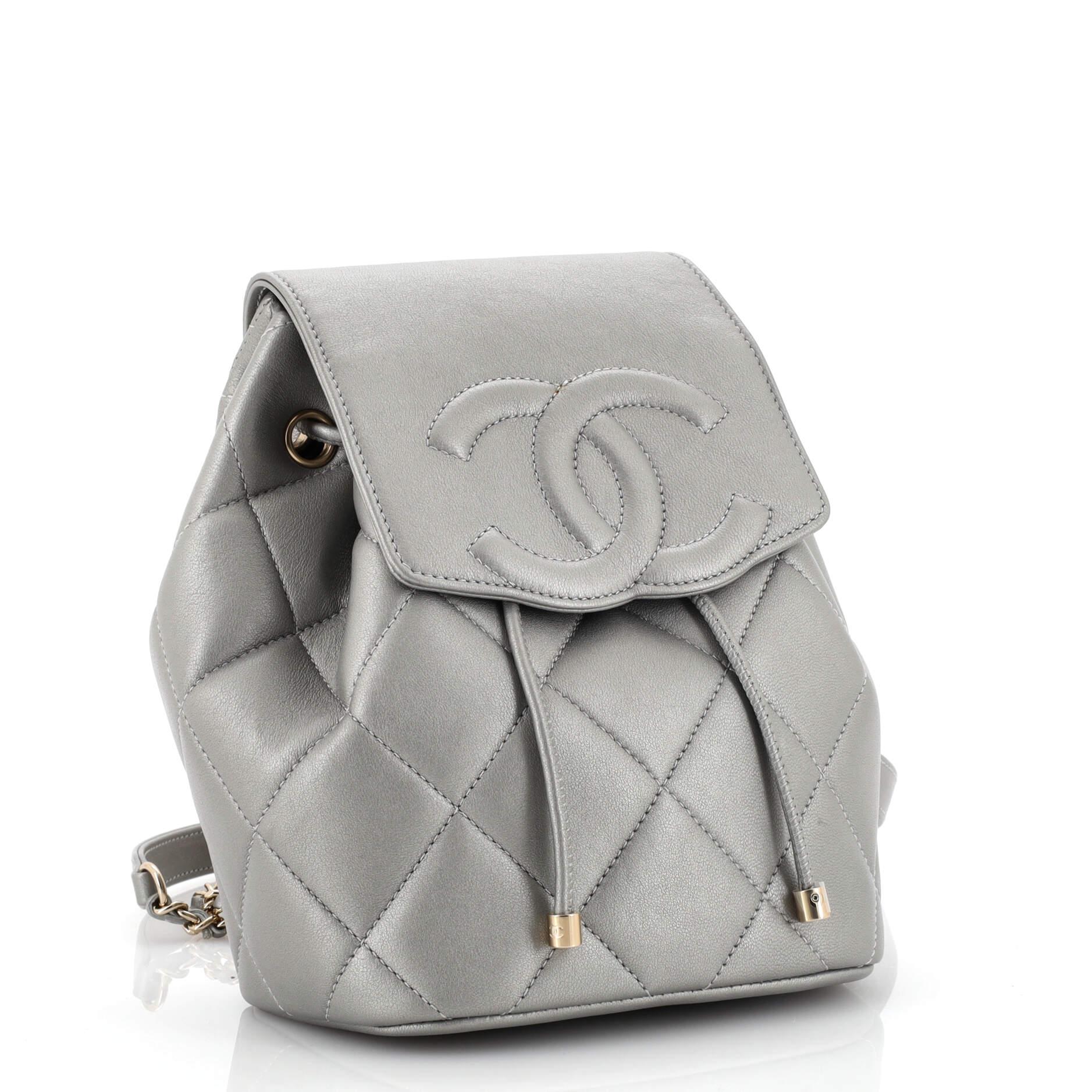 Chanel CC Chain Flap Backpack Quilted Lambskin Mini For Sale at 1stDibs