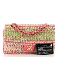 Chanel CC Kette Klappentasche aus Baumwolle mit gemischten Fasern Medium