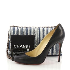 Chanel CC Kette Klappe Tasche Fransen Denim Medium