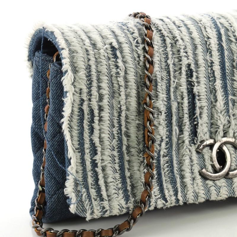 Chanel CC Chain Flap Bag Fringe Denim Medium 2