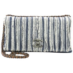 Chanel CC Chain Flap Bag Fringe Denim Medium