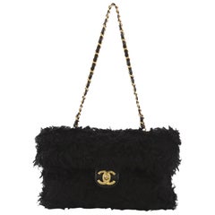 Chanel CC Chain Flap Bag Fur Jumbo