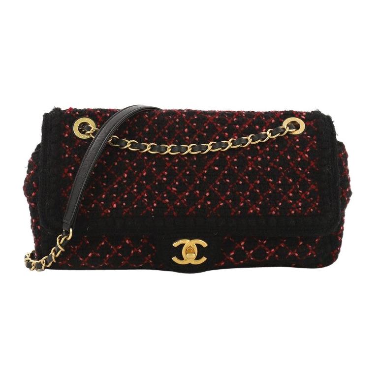 Chanel CC Chain Flap Bag Knit Fabric Medium