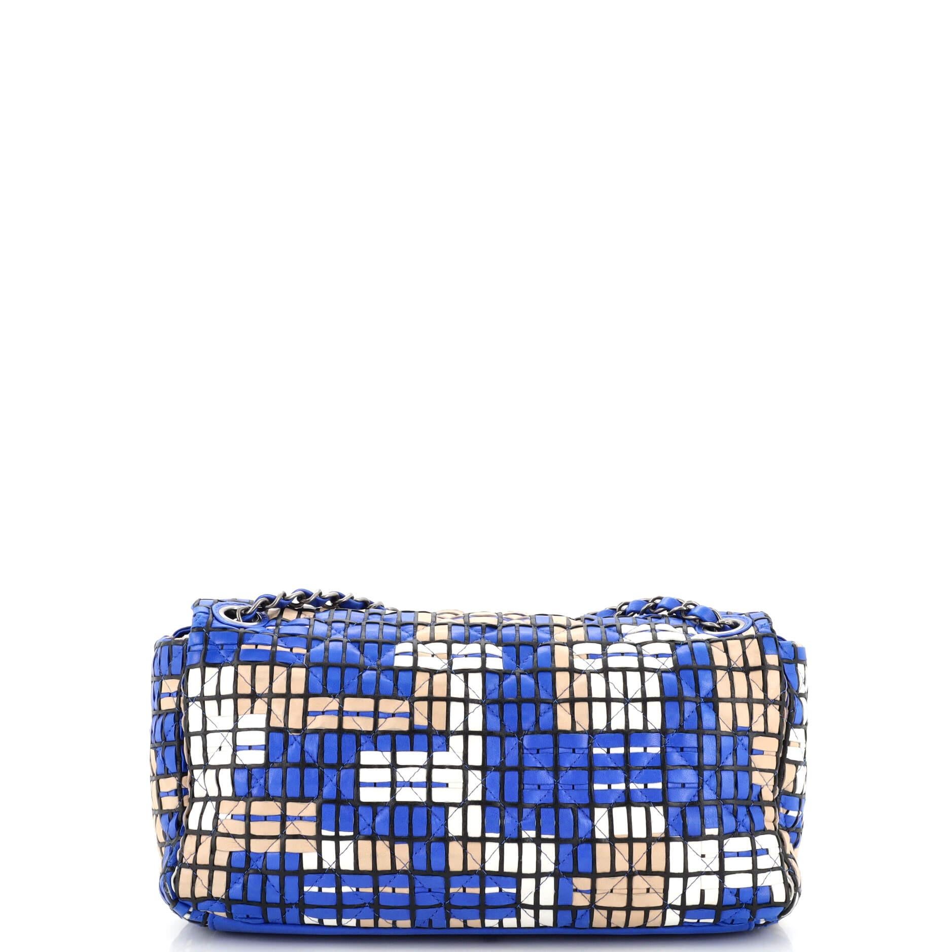 Women's Chanel CC Chain Flap Bag Multicolor Woven Lambskin Large For Sale