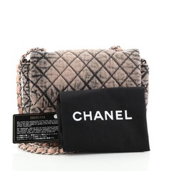 Chanel CC Kette Klappe Tasche gesteppt Distressed Denim klein