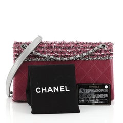 Chanel CC Chain Flap Bag Quilted Embellished Tweed and Quilted Calfskin Small