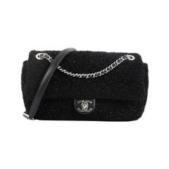 Chanel CC Chain Flap Bag Quilted Knit Pluto Glitter Medium