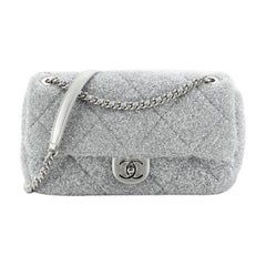 Chanel CC Chain Flap Bag Quilted Knit Pluto Glitter Medium