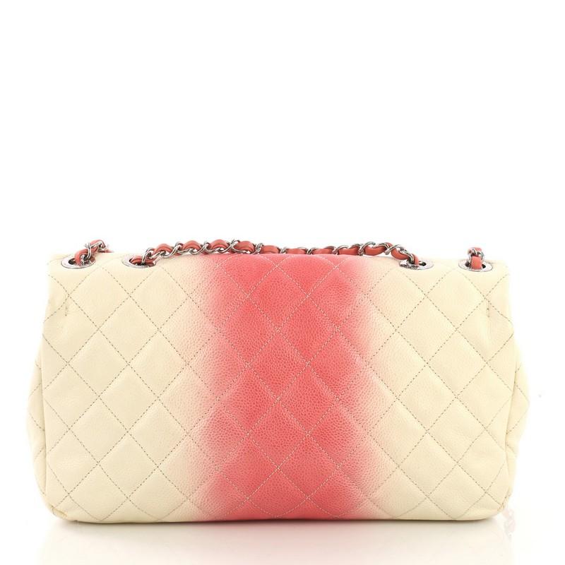 Chanel CC Chain Flap Bag Quilted Ombre Caviar Large In Good Condition In NY, NY