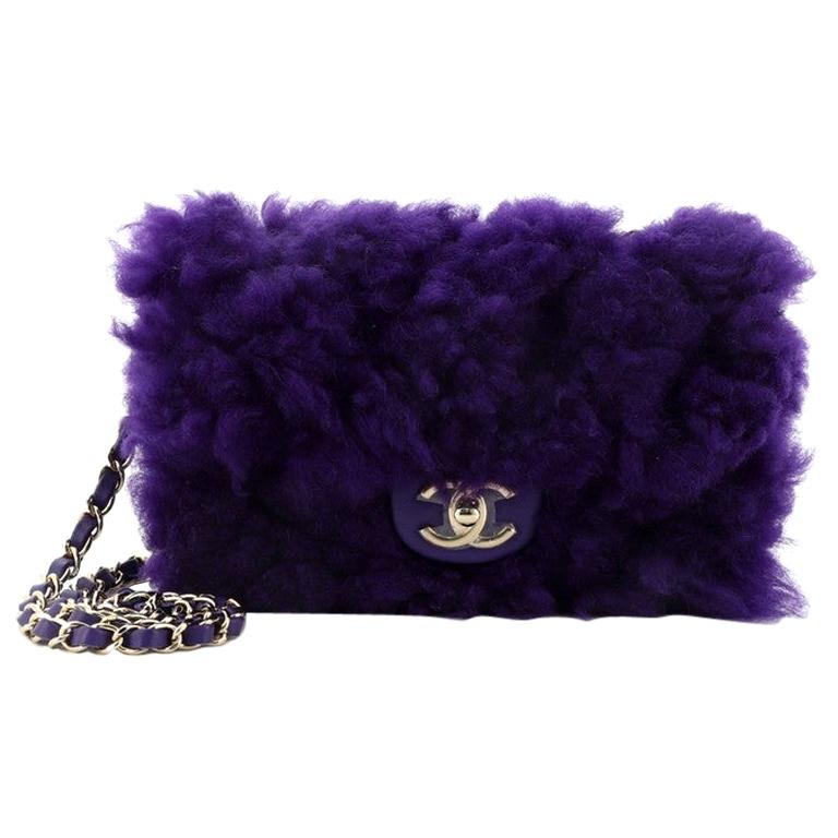 Chanel Coconing Flap Bag Quilted Shearling with Lambskin Purple