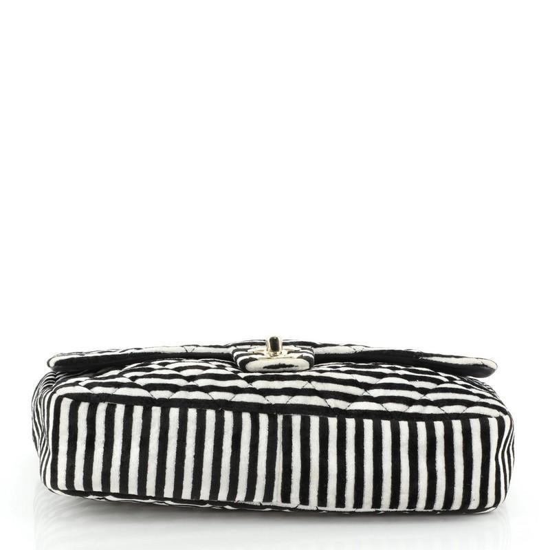 Women's or Men's Chanel CC Chain Flap Bag Quilted Striped Velvet Medium