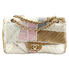 Chanel CC Chain Flap Bag Raffia Patchwork Medium