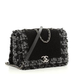 Chanel CC Chain Flap Bag Shearling with Tweed Small