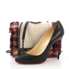 Chanel CC Chain Flap Bag Shearling with Tweed Small