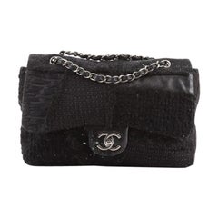 Chanel CC Chain Flap Patchwork Tweed and Fur Jumbo