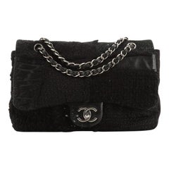 Chanel CC Chain Flap Patchwork Tweed and Fur Jumbo