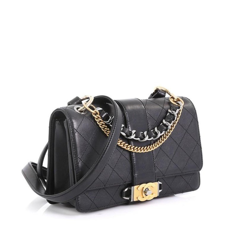 Chanel CC Chain Flap Shoulder Bag Quilted Calfskin Small at 1stDibs