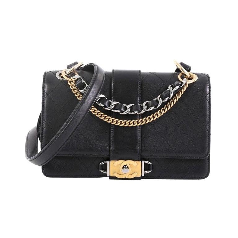 Chanel CC Chain Flap Shoulder Bag Quilted Calfskin Small at 1stDibs