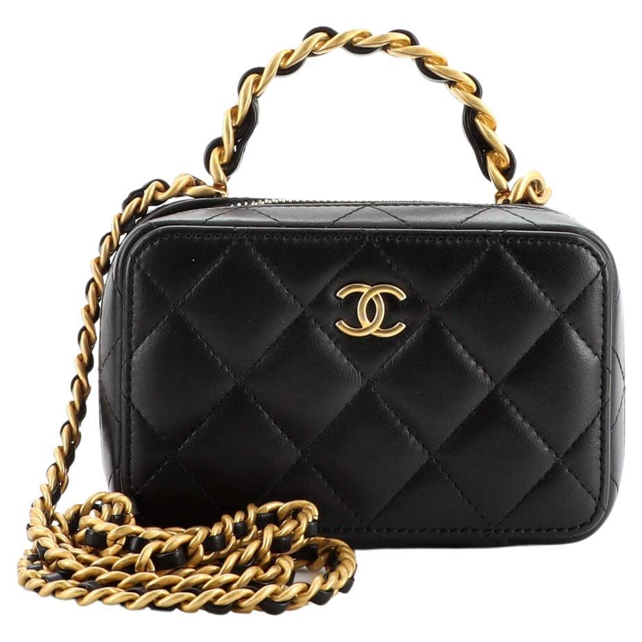 Chanel Classic Top Handle Vanity Case with Chain Quilted Lambskin Mini at  1stDibs  chanel vanity case bag, chanel mini vanity with handle, chanel  top handle vanity with chain