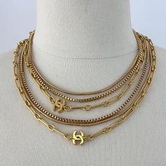 Chanel CC Chain Necklace in Gold Metal, Circa 1990