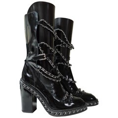 Chanel CC Chain Obsession Patent Boots