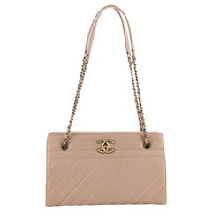 Chanel CC Chain Shopping Tote Diagonal Quilted Goatskin Small