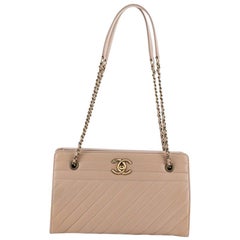 Chanel CC Chain Shopping Tote Diagonal Quilted Goatskin Small
