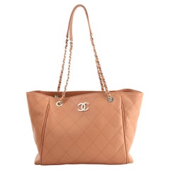 Chanel CC Chain Shopping Tote Stitched Calfskin Large