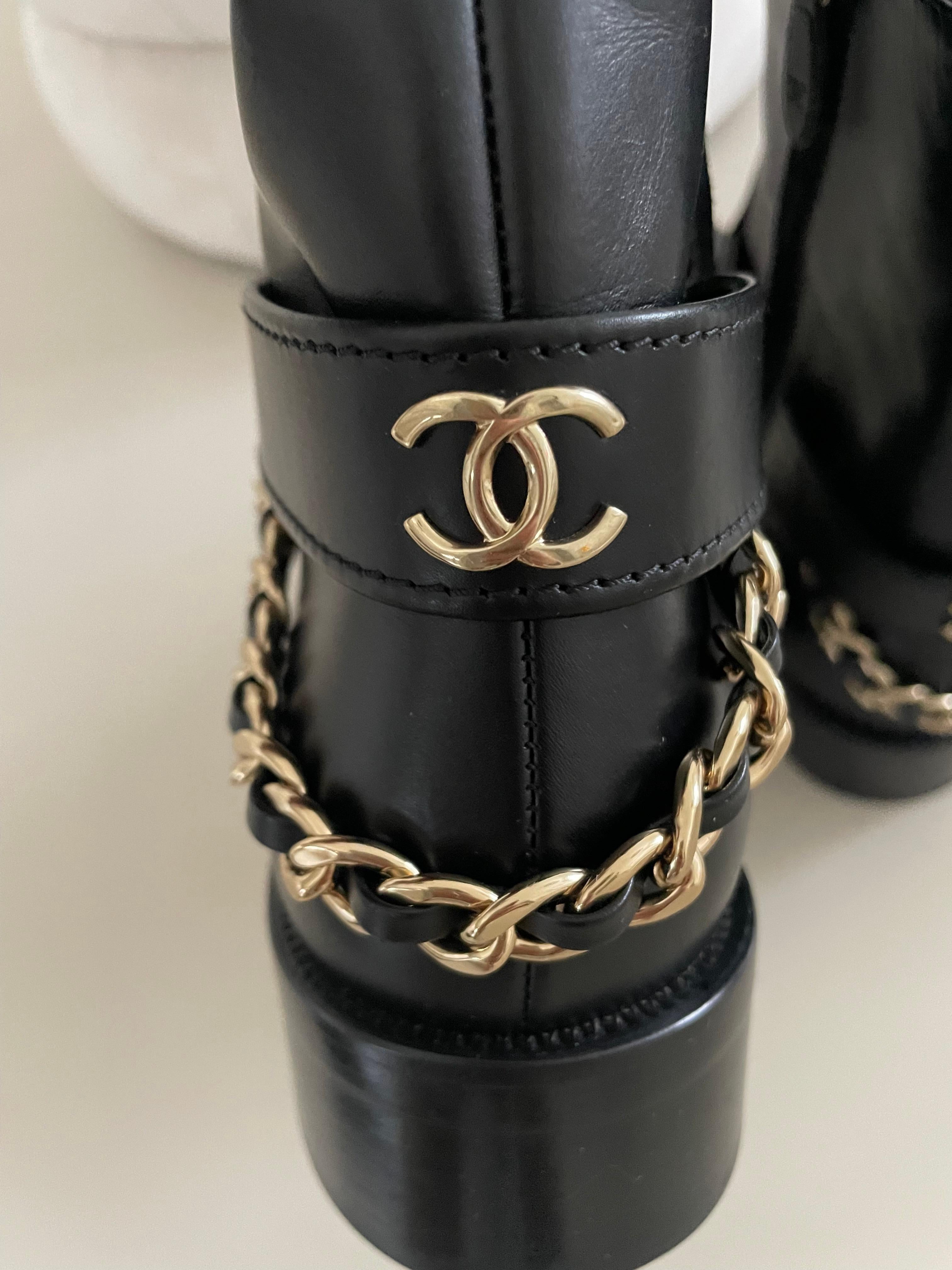 Chanel CC Chain Short Chain Boots size 42 (41) For Sale 8