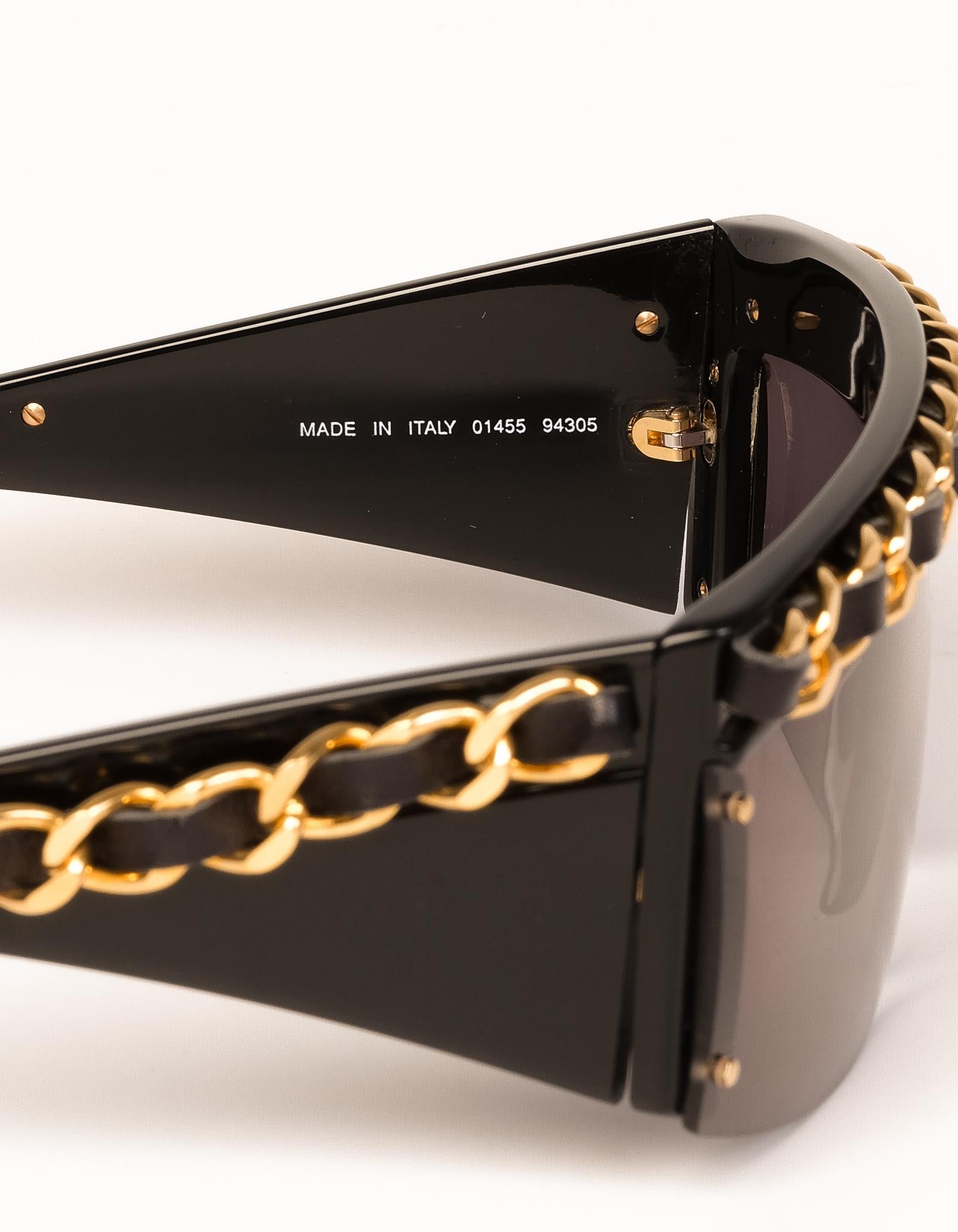 Chanel CC-Sonnenbrille mit Kette 01455 (Braun) im Angebot