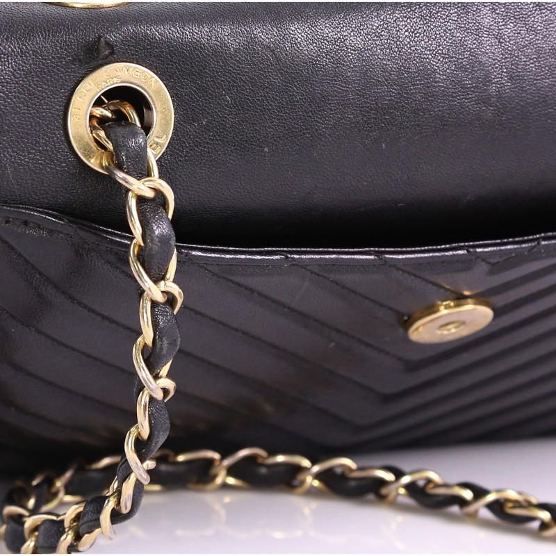 Chanel CC Chain Top Flap Bag Chevron Sheepskin Small 2