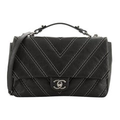 Chanel CC Chain Top Handle Flap Bag Genähtes Kalbsleder Medium