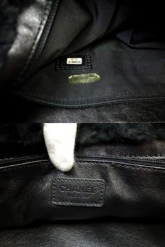 Chanel Cc Chain Tote 227177 Black Rabbit Fur Shoulder Bag